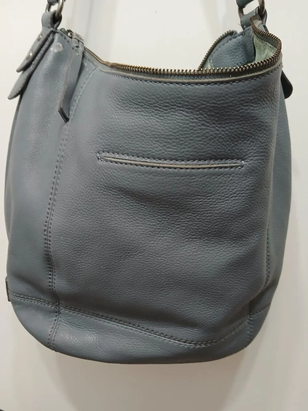 The Sak Gray Blue Leather Hobo